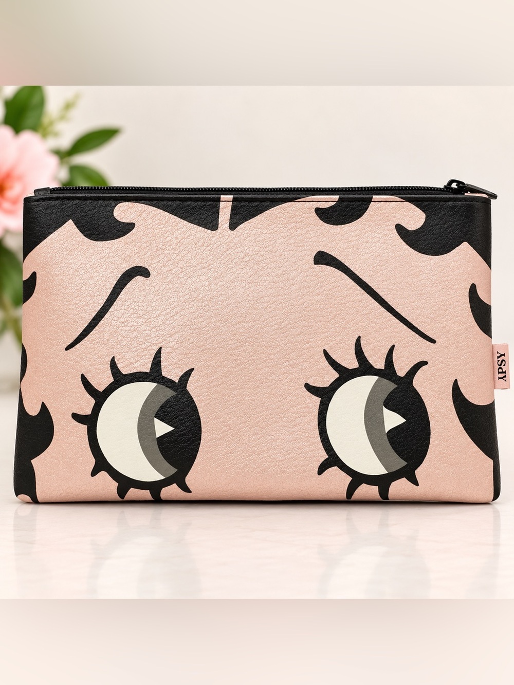 ipsy Pink & Black Betty Eyes Cosmetic Pouch